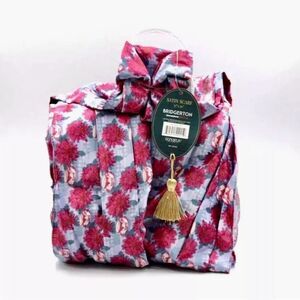Izzy & Liv Bridgerton Satin Scarf 35x70 Teacups & Floral Netflix